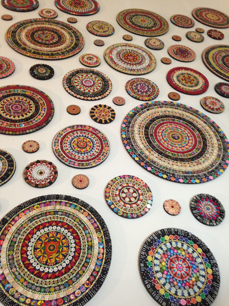 Mandala Project (detail) installed in Toledo, Ohio in an empty midcentury department store for Gallery Project\'s \"Wish List\". August 2015 